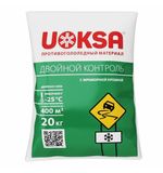 Материал противогололёдный 20 кг UOKSA Двойной Контроль, до -25°C, хлорид кальция + соли + мраморная крошка, 91833