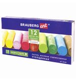 Пастель масляная художественная BRAUBERG ART CLASSIC, УТОЛЩЕННАЯ, 12 цветов, круглое сечение, 181450