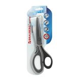 Ножницы BRAUBERG SUPER, 210 мм, серо-черные, 2-х сторонняя заточка, 237296