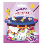 Наклейки из EVA "Единорог и радуга", 24 штуки, ассорти, ЮНЛАНДИЯ, 662685
