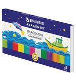 Пластилин классический BRAUBERG, 24 цвета, 480 г, со стеком, ВЫСШЕЕ КАЧЕСТВО, 105899