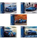 Альбом для рисования А4 32 л., спираль, обложка картон, HATBER, 205х290 мм, "Supercar" (5 в спайке), 32А4Всп