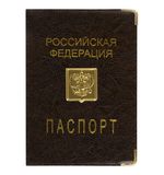 Обложка для паспорта, металлический шильд с гербом, ПВХ, ассорти, STAFF, 237579