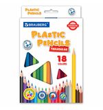 Карандаши цветные пластиковые BRAUBERG PREMIUM, 18 цветов, трехгранные, грифель мягкий 3 мм, 181662