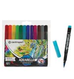 Маркеры-кисти акварельные 12 ЦВЕТОВ CENTROPEN "Aquarelle", линия письма 1-9 мм, 8683/12ET, 6 8683 1201