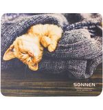 Коврик для мыши SONNEN "KITTEN", резина+ткань, 220х180х3 мм, 513313