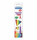 Карандаши цветные BRAUBERG PREMIUM, 6 цветов, трехгранные, грифель мягкий 3,3 мм, 181650