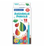 Карандаши цветные акварельные BRAUBERG PREMIUM AQUARELLE, 12 цветов, грифель мягкий 4 мм, 181671