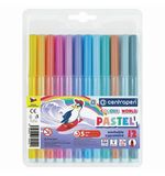 Фломастеры ПАСТЕЛЬНЫЕ 12 ЦВЕТОВ CENTROPEN "Colour World Pastel", смываемые, 7550/12TP, ш/к 44737, 7 7550 1287