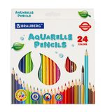 Карандаши цветные акварельные BRAUBERG PREMIUM AQUARELLE, 24 цвета, грифель мягкий 4 мм, 181673