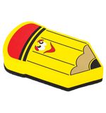 Стиратель магнитный для магнитно-маркерной доски ЮНЛАНДИЯ "Карандаш", 55х100 мм, желтый с рисунком, 237507
