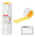 Ценник средний "Цена" 35*25мм белый, самоклеящийся, КОМПЛЕКТ 5 рулонов по 250шт, BRAUBERG, 112362