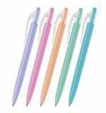 Ручка шариковая автоматическая BRAUBERG PASTEL, СИНЯЯ, корпус ассорти, 0,7 мм, линия письма 0,35 мм, 143456