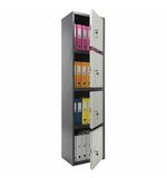 Шкаф металлический для документов ПРАКТИК "SL-185/4" ГРАФИТ, в1800*ш460*г340мм, 37 кг, сварной, S10799182502
