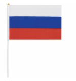 Флаг России ручной 30х45 см, без герба, с флагштоком, BRAUBERG, 550182, RU14