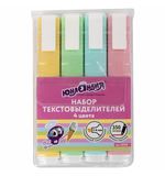Набор текстовыделителей ЮНЛАНДИЯ 4 шт., АССОРТИ, "COLORSTAR PASTEL", линия 1-4 мм, 151716