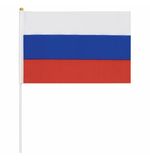 Флаг России ручной 20х30 см, без герба, с флагштоком, BRAUBERG, 550181, RU13