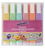 Набор текстовыделителей ЮНЛАНДИЯ 6 шт., АССОРТИ, "COLORSTAR PASTEL", линия 1-4 мм, 151717
