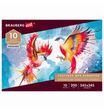 Альбом для акварели, бумага ИТАЛИЯ 200 г/м2 25% хлопок 245х345 мм, 10 л., BRAUBERG ART "PREMIERE", 105911