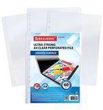 Папки-файлы перфорированные А4 BRAUBERG "EXTRA 600", КОМПЛЕКТ 100 шт., гладкие, 60 мкм, 229665