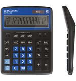Калькулятор настольный BRAUBERG EXTRA-12-BKBU (206x155 мм), 12 разрядов, двойное питание, ЧЕРНО-СИНИЙ, 250472