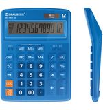Калькулятор настольный BRAUBERG EXTRA-12-BU (206x155 мм), 12 разрядов, двойное питание, СИНИЙ, 250482
