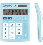 Калькулятор настольный BRAUBERG ULTRA PASTEL-08-LB, КОМПАКТНЫЙ (154x115 мм), 8 разрядов, двойное питание, ГОЛУБОЙ, 250513