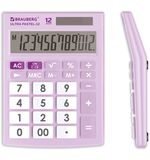 Калькулятор настольный BRAUBERG ULTRA PASTEL-12-PR (192x143 мм), 12 разрядов, двойное питание, СИРЕНЕВЫЙ, 250505