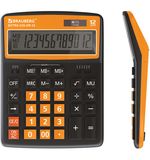 Калькулятор настольный BRAUBERG EXTRA COLOR-12-BKRG (206x155 мм), 12 разрядов, двойное питание, ЧЕРНО-ОРАНЖЕВЫЙ, 250478
