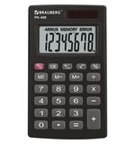 Калькулятор карманный BRAUBERG PK-408-BK (97x56 мм), 8 разрядов, двойное питание, ЧЕРНЫЙ, 250517