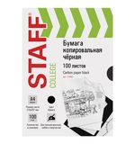 Бумага копировальная А4, ЧЁРНАЯ, 100 листов, STAFF, ХХХХХХ, 112408