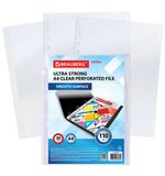Папки-файлы перфорированные А4 BRAUBERG "EXTRA 1100", КОМПЛЕКТ 50 шт., гладкие, 110 мкм, 229674