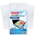 Папки-файлы перфорированные А4 BRAUBERG "EXTRA 1000", КОМПЛЕКТ 50 шт., матовые, 100 мкм, 229671