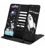 Подставка для книг и учебников ЮНЛАНДИЯ "Space", регулируемый угол наклона, металл, 237577