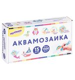 Аквамозаика, 15 цветов, 1500 бусин, в колорбоксе, ЮНЛАНДИЯ, 663778