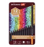 (СКОРО ПРИДЕТ) Карандаши цветные художественные BRAUBERG ART CLASSIC, 12 цветов, МЯГКИЙ грифель 4мм,