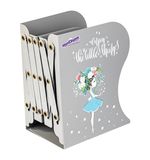Подставка-держатель для книг и учебников ЮНЛАНДИЯ "Flower girl", раздвижная, металлическая, 237902
