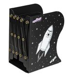 Подставка-держатель для книг и учебников ЮНЛАНДИЯ "Space", раздвижная, металлическая, 237901