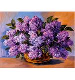 Картина стразами (алмазная мозаика) 30х40 см, ОСТРОВ СОКРОВИЩ "Пушистая сирень", без подрамника, 662402