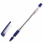 Ручка шариковая масляная с грипом STAFF Basic OBP-11, СИНЯЯ, узел 1 мм, линия 0,5 мм, 143744
