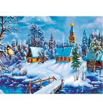 Картина стразами (алмазная мозаика) 30х40 см, ОСТРОВ СОКРОВИЩ "Зимний пейзаж", без подрамника, 662408