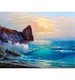 Картина стразами (алмазная мозаика) 60*80 см, ОСТРОВ СОКРОВИЩ "Море", без подрамника, полная выкладка, 662453