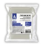 Одноразовые ложки столовые 180 мм КОМПЛЕКТ 50 шт., ЭТАЛОН, пластиковые, прозрачные, БЕЛЫЙ АИСТ, 607835