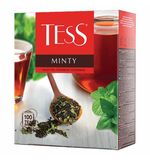 Чай TESS (Тесс) "Minty", черный с шиповником и яблоком, 100 пакетиков по 1,5г, ш/к 16, 1663-09