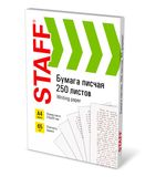 Бумага писчая А4, 65 г/м2, 250 л., Россия, белизна 92%(ISO), STAFF, хххххх