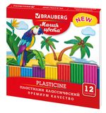 Пластилин классический BRAUBERG "МАГИЯ ЦВЕТА NEW", 12 цветов, 240 г, стек, ВЫСШЕЕ КАЧЕСТВО, 106426