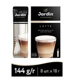 Кофе растворимый JARDIN "3 в 1 Латте", КОМПЛЕКТ 8 пакетиков по 18 г (упаковка 144 г),, 1693-10