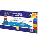 Пластилин классический BRAUBERG "АКАДЕМИЯ Супер ХИТ", 24 цвета, 480 г, стек, ВЫСШЕЕ КАЧЕСТВО, 106424