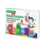 Пластилин классический BRAUBERG KIDS, 8 цветов, 160 г, со стеком, 106501