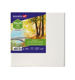 Холст на картоне (МДФ), 20х20 см, 280 г/м2, грунтованный, 100% хлопок, BRAUBERG ART CLASSIC, 192183